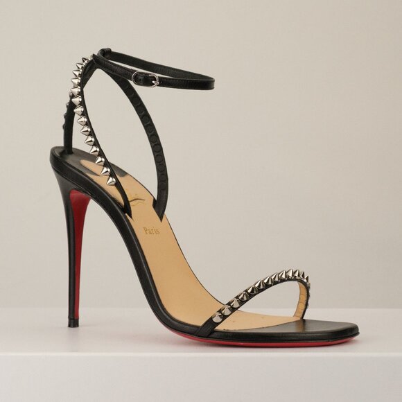 Christian Louboutin So Me 100 Spike Strappy Sandals, Black, EU 38/US 8 - Picture 1 of 11